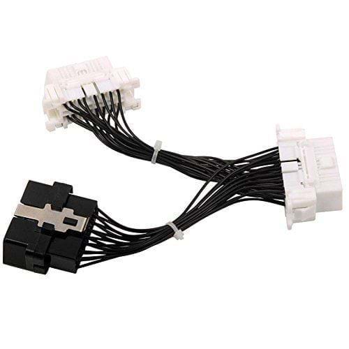 About Obd2 16pin Male to Dual Female Extension Y cable