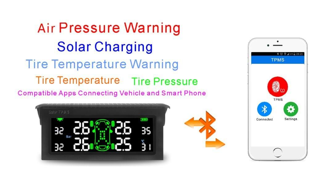 New product about T501 TPMS Tire Pressure Monitoring System, Solar Car Wireless Tmps Tyre Pressure Monitoring System