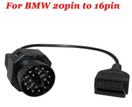 for BMW 20 Pin to OBD2 16 Pin Female Connector E36 E39 X5 Z3 for BMW 20pin