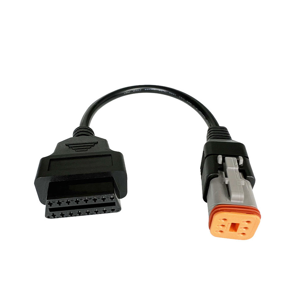 Good Quality OBD Motorcycle 6Pin to OBD2 16 Pin Adapter OBD II CAN BUS Extension Cable for Harley Mo
