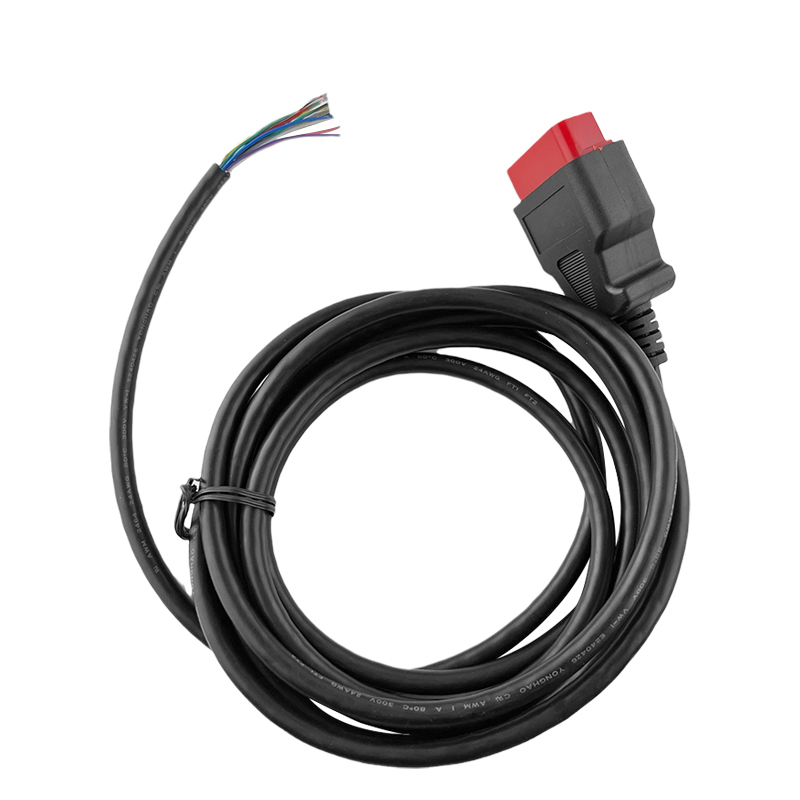 Factory Price OBDII 16pin Male to OPEN Red Head Male Cable Extension OBD2 Adapter Cable